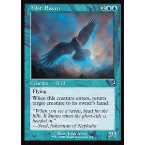 Magic löskort: Magic: Innistrad Remastered: Mist Raven (alternative art)