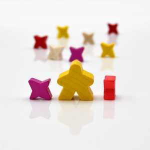 Game Pieces: Star-Mini - Yellow (Wood) (10)