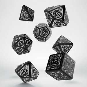 Steampunk Clockwork Dice Set (Black and White)