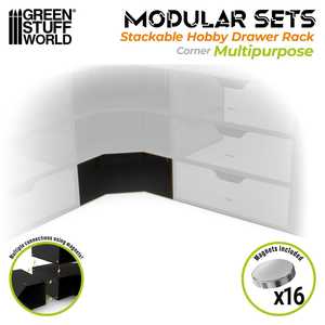 Empty Stackable hobby corner module - Black (Magnetized)