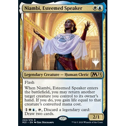 Magic löskort: Core Set 2021: Niambi, Esteemed Speaker (Promo)