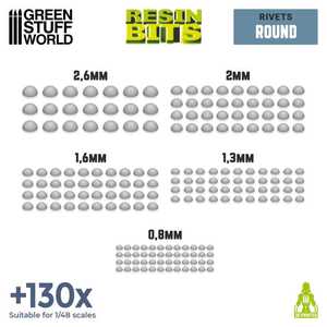 Green Stuff World: Round Rivets - 3D printed