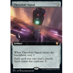 Magic löskort: Commander: Streets of New Capenna: Threefold Signal (alternative art) (Foil)