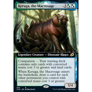 Magic löskort: Ikoria: Lair of Behemoths: Keruga, the Macrosage (alternative art)
