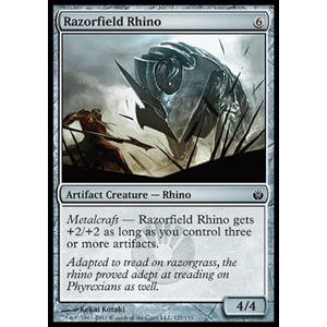 Magic löskort: Mirrodin Besieged: Razorfield Rhino
