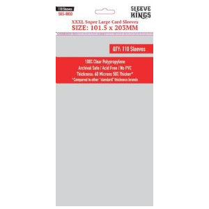 Card Sleeves "XXXL Super Large" Clear 101.5x203mm (110) (Sleeve Kings)