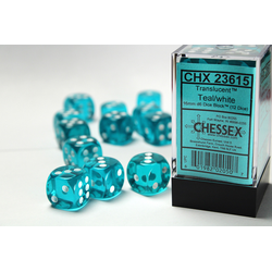 Translucent: Teal/white (12-die set)