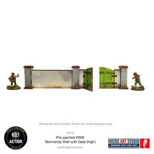 Pre-Painted WW2 Normandy Walls With Gate (High, 28mm)