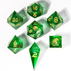 Sharp Edge Liquid Core RPG Dice Set Green (7)