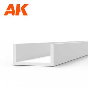 Styrene Strip: U-channel 4 x 350mm
