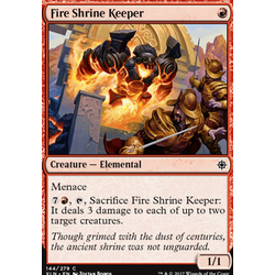 Magic löskort: Ixalan: Fire Shrine Keeper (Foil)