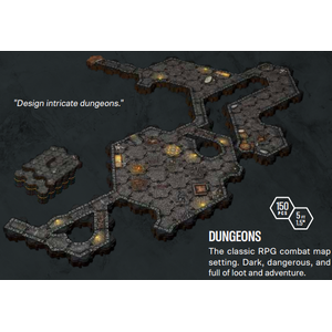 Lorescape Modular Hex-terrain Interior Set: Dungeons