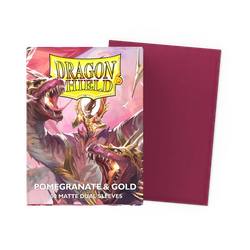 Card Sleeves Standard Matte Dual Pomegranate & Gold (100 in box) (Dragon Shield)