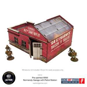 Pre-Painted WW2 Normandy Garage With Petrol Station