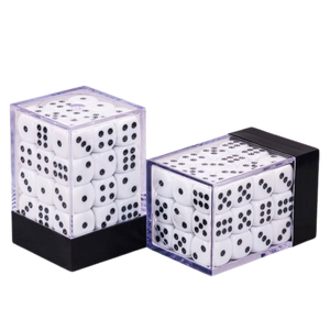 Vaettir Workshop: D6 Dice Cube 12mm Opaque White/black (36)