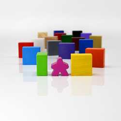 Game Pieces: Squares Angular - Natural (Wood) (10)