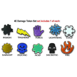 4E Damage Token Set, Multi-Color (10)