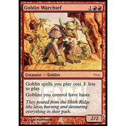 Magic löskort: FNM Promo: Goblin Warchief (V.1) (Foil)