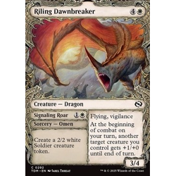 Magic löskort: Tarkir: Dragonstorm: Riling Dawnbreaker // Signaling Roar (alternative art)