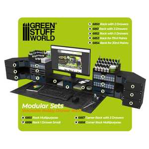 Stackable hollow storage module - Black (Magnetized)