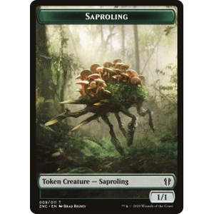 Magic löskort: Zendikar Rising Commander Decks: Elemental Token (G 2/2) // Elemental Token (RG 5/5)