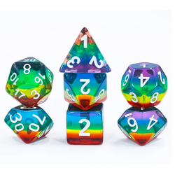 Vaettir Workshop: 7-Die Set Transparent Rainbow Dice