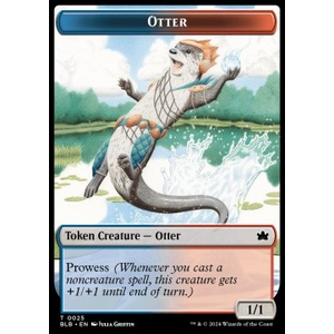 Magic löskort: Bloomburrow: Otter Token (Blue and Red 1/1)