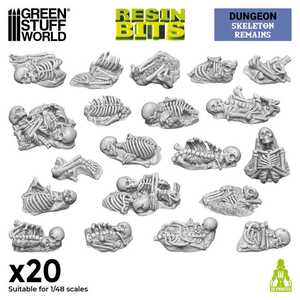 3D printed set - 20 x Skeleton Remains 1:48