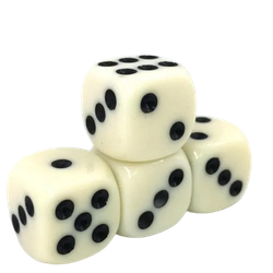 Vaettir Workshop: D6 Dice 16mm Opaque Ivory/Black (12)