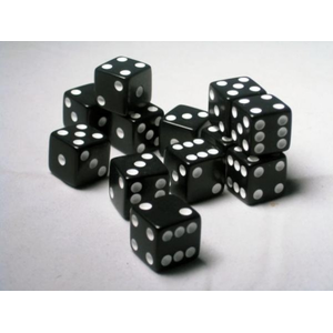 Opaque16mm D6 Square Corner Dice Box "The Brick" (12, Black/White)