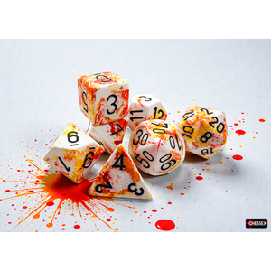 Chessex: Brush Sunrise/black (7-die set)