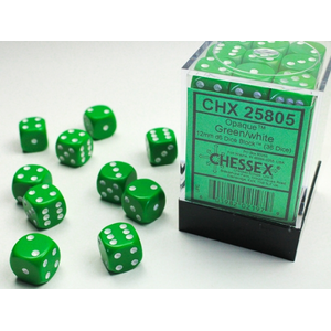 Opaque: Green/white (36-dice set)