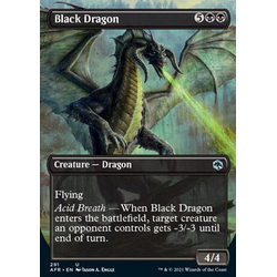 Magic löskort: Adventures in the Forgotten Realms: Black Dragon (alternative art)