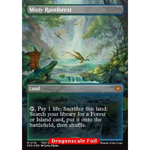 Magic löskort: Special Guests: Misty Rainforest (Dragonscale Foil)