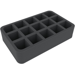 Feldherr 60mm Half-size 15 slot foam tray