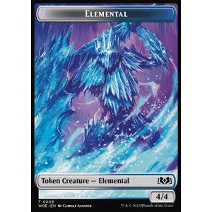 Magic löskort: Wilds of Eldraine: Elemental Token (White and Blue 4/4)
