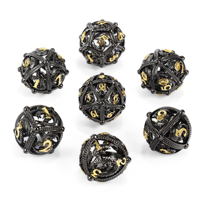 Hollow Orb Dice Set: Dragon Black & Gold (7)
