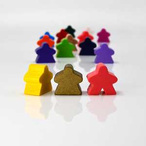 Game Pieces: Meeple-Women - Apple Green (Wood) (10)
