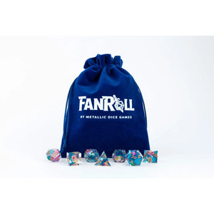4″ x 6″ Blue Velvet Dice Bag with Gold Satin Lining