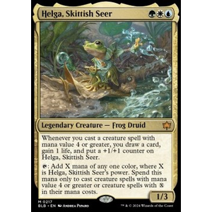 Magic löskort: Bloomburrow: Helga, Skittish Seer