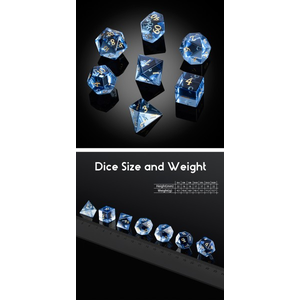 Glass Dice Set - Sapphire Zircon (7)