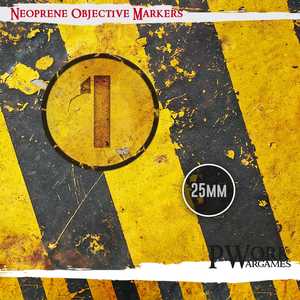 PWork Wargames: 40K Objective Markers - Danger Zone (Neoprene) (6)