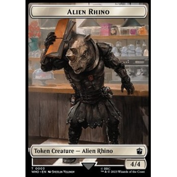 Magic löskort: Universes Beyond: Doctor Who: Alien Rhino Token (W 4/4) // Alien Warrior Token (R 2/2)