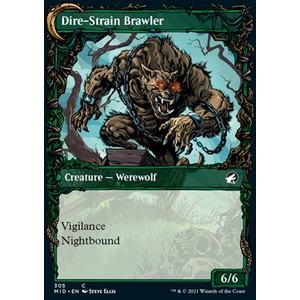 Magic löskort: Innistrad: Midnight Hunt: Tireless Hauler // Dire-Strain Brawler (alternative art)