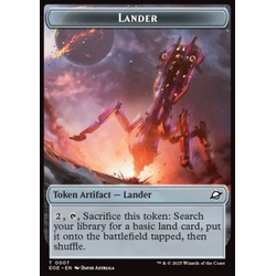 Magic löskort: Edge of Eternities: Lander Token // Human Soldier Token (W 1/1)
